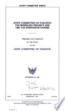 Joint Committee on Taxation tax modeling project and 1997 tax symposium papers /