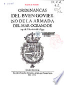 Ordenancas del buen govierno de la Armada del Mar Oceano de 24. de Henero de 1633 /