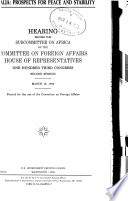 Somalia, prospects for peace and stability : hearing before the Subcommittee on Africa of the Committee on Foreign Affairs, House of Representatives, One Hundred Third Congress, second session, March 16, 1994