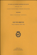 Lectio brevis : anno accademico 2012-2013
