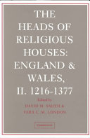 The heads of religious houses, England and Wales /