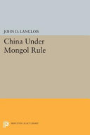 China under Mongol rule /