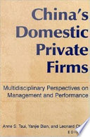 China's domestic private firms : multidisciplinary perspectives on management and performance /