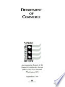 Department of Commerce : accompanying report of the National Performance Review, Office of the Vice President, Washington, DC /