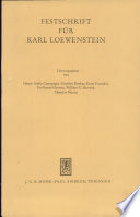 Festschrift für Karl Loewenstein : aus Anlass seines achtzigsten Geburtstages /