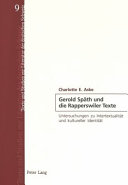 Gerold Sp�ath und die Rapperswiler Texte : Untersuchungen zu Intertextualit�at und kultureller Identit�at /