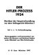 Der Hitler-Prozess 1924 : Wortlaut der Hauptverhandlung vor dem Volksgericht München I /