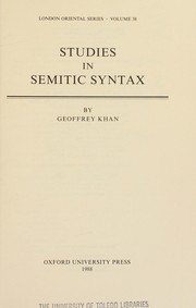 Studies in Semitic syntax /