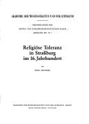 Religiöse Toleranz in Strassburg im 16. Jahrhundert /