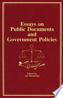 Essays on public documents and government policies /
