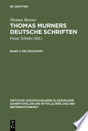Thomas Murners deutsche Schriften : Mit den Holzschnitten der Erstdrucke.