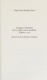 Lengua y literatura de los jud�ios de al-Andalus (siglos X-XII) /